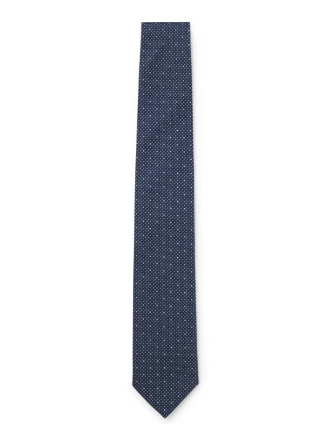 BOSS SILK-BLEND TIE WITH MICRO PATTERN