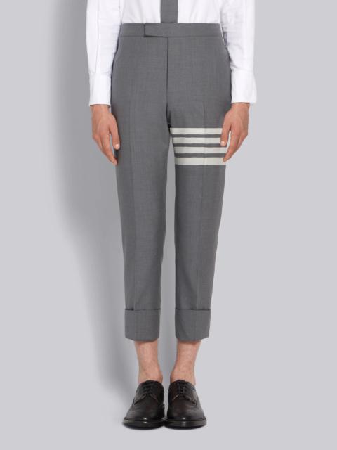 Medium Grey Plain Weave Suiting Classic 4-Bar Trouser