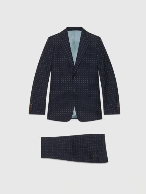 Straight fit G dot wool suit