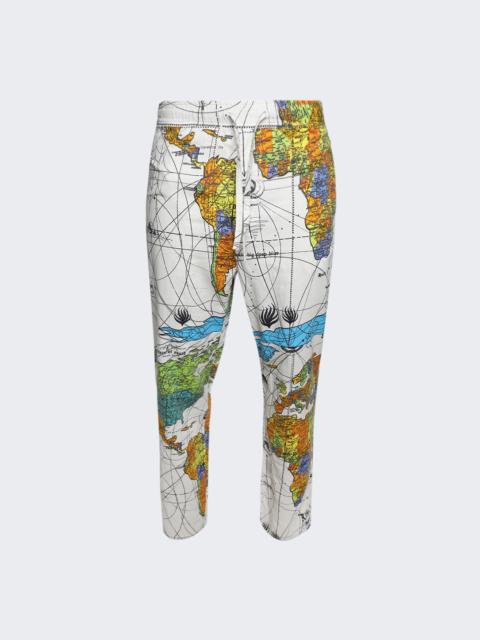 X DR WOO Pajama World Map Pants White