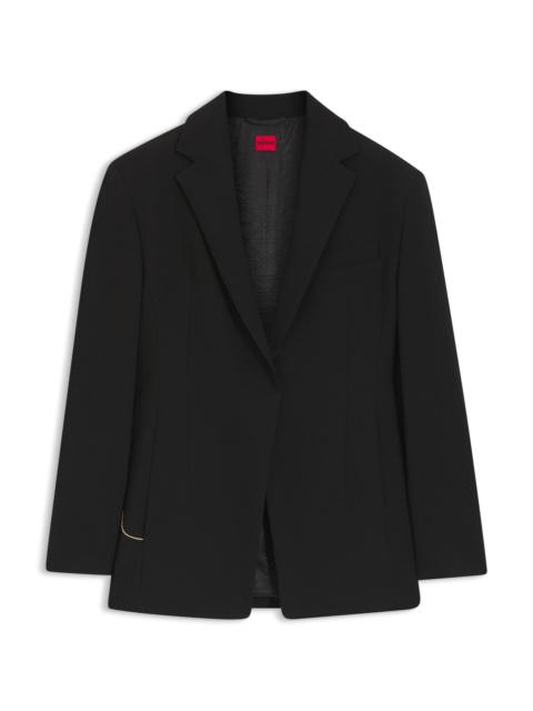 HUGO RELAXED-FIT BLAZER IN SEERSUCKER WITH CHAIN BELT