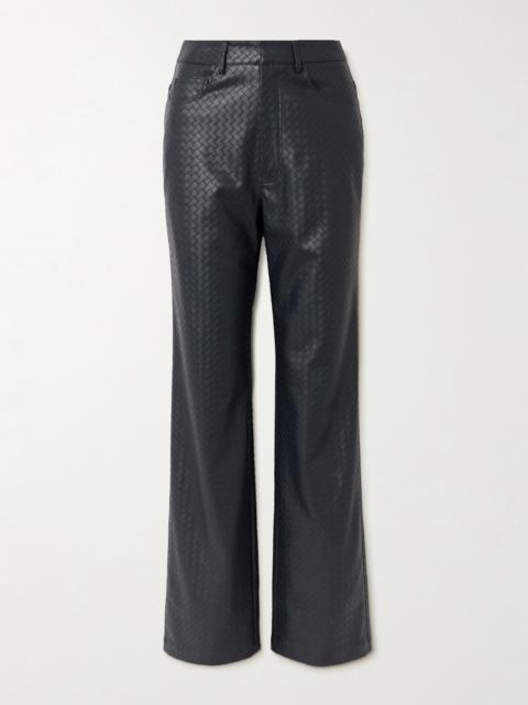 ROTATE Rotie Woven Recycled-faux Leather Straight-leg Pants