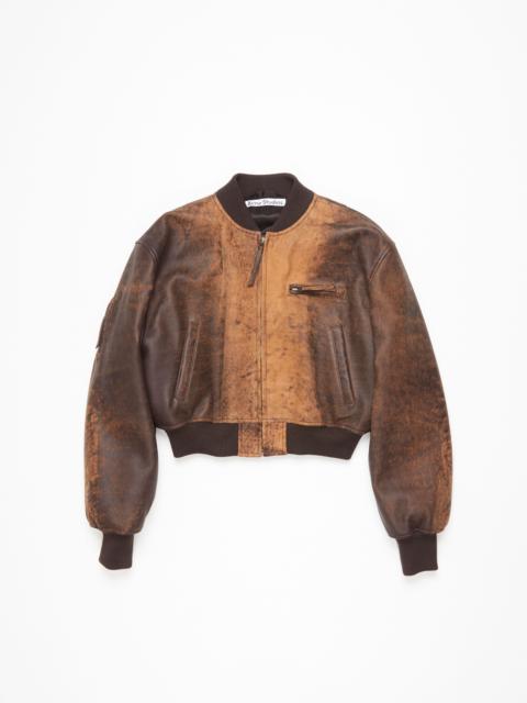 Acne Studios Leather bomber jacket - Brown