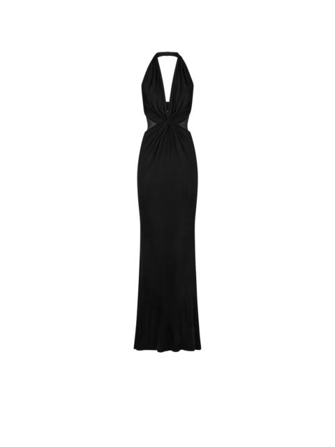 TOM FORD KNITTED STRETCH JERSEY CRISS-CROSS EVENING DRESS