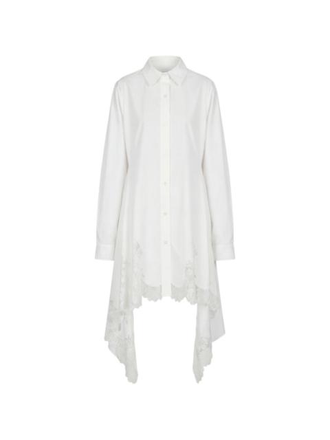 Monse lace-detail cascade shirt dress