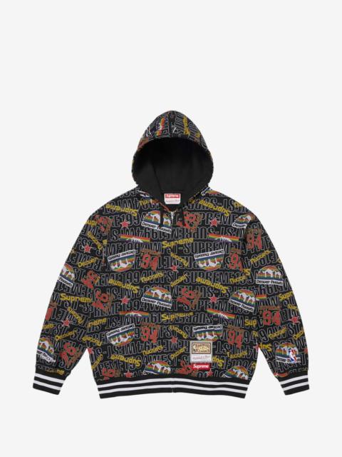 Supreme x Mitchell & Ness NBA logo-print zip-up hoodie