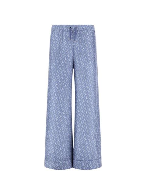 Herno drawstring patterned trousers