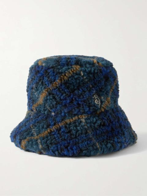 Burberry Logo-Appliquéd Checked Wool-Blend Fleece Bucket Hat
