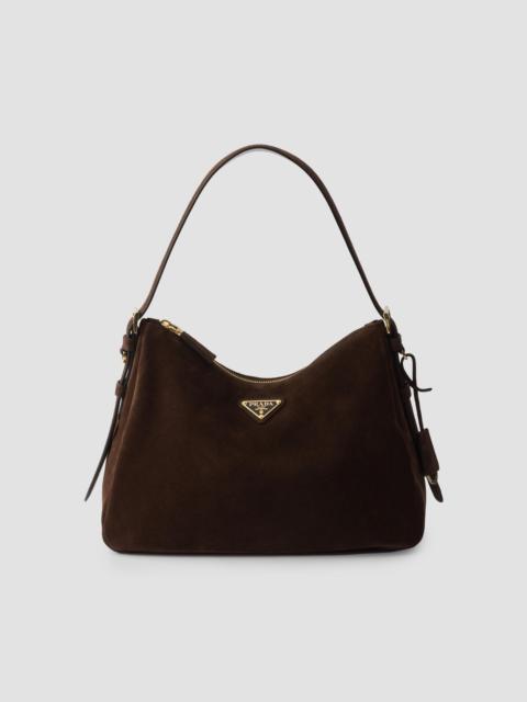 Prada Women's Aimée Medium Suede Shoulder Bag - Brown