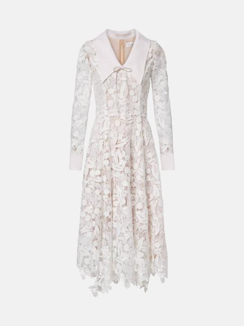 Oscar de la Renta Guipure lace midi dress