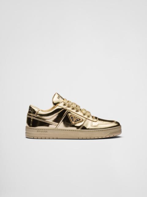 Prada Downtown metallic leather sneakers