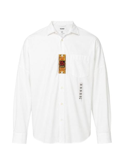 doublet Air Yarn logo-patch shirt