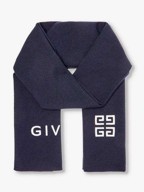 4G brand-logo wool scarf