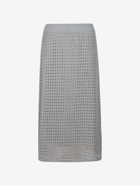 PESERICO perforated-design A-line midi skirt
