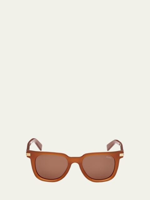 ZEGNA Men's Square Acetate Sunglasses
