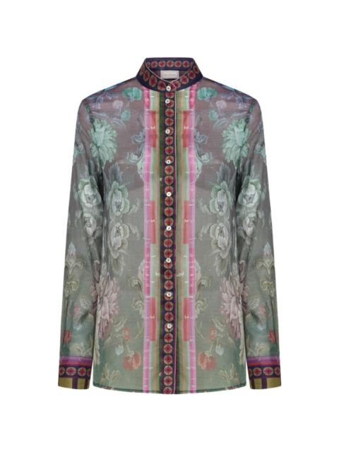 Pierre-Louis Mascia Stich mandarin-collar floral shirt