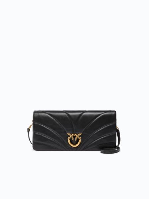 PINKO LOVE BAG CLICK HORIZONTAL MEDIUM CROSSBODY CLUTCH IN QUILTED NAPPA LEATHER