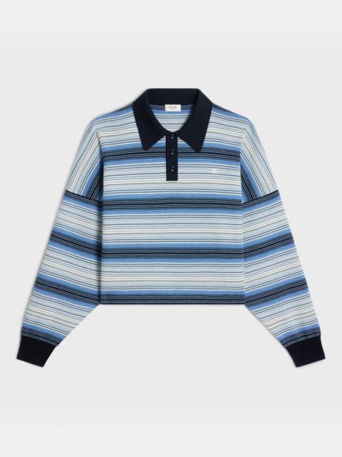 CELINE triomphe striped polo shirt in wool