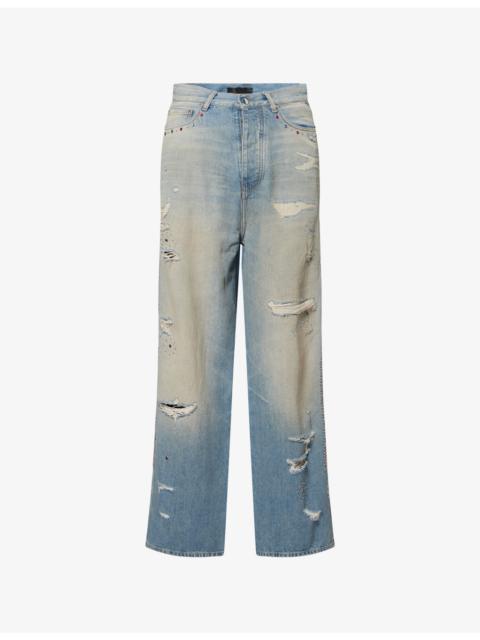 AMIRI Bones-Studded Baggy-Fit Denim Jeans
