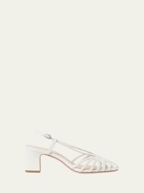 LOEFFLER RANDALL Livvy Priscilla Leather Slingback Block-Heel Sandals