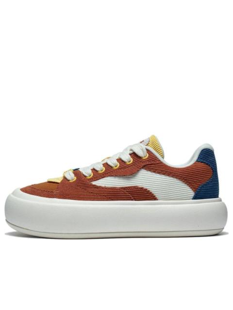 (WMNS) Li-Ning Puff Platform Skate Shoes 'Brown Blue' AZGT092-1