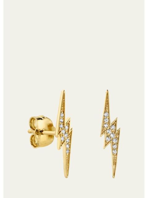 SYDNEY EVAN 14k White Gold Diamond Lightning Bolt Stud Earring, Single