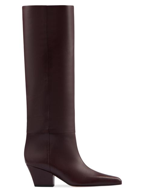 PARIS TEXAS Women's Jane Leather Knee-High Boots - Mocha