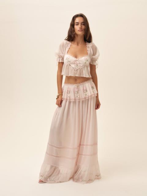 For Love & Lemons Rae Rose Maxi Skirt