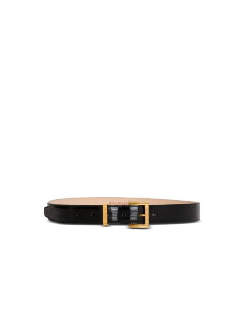 Balmain Perfume belt in striped patent leather