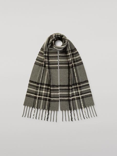 Johnstons of Elgin Mach Grey Tartan Cashmere Scarf
