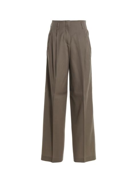 Beech-colored pants in wool and viscose blend