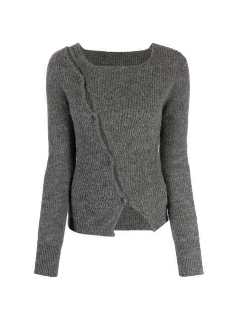 ribbed buttoned jumper