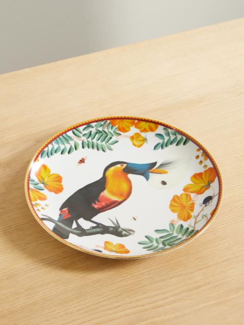 La DoubleJ + Beto Val Gold-plated Painted Porcelain Plate