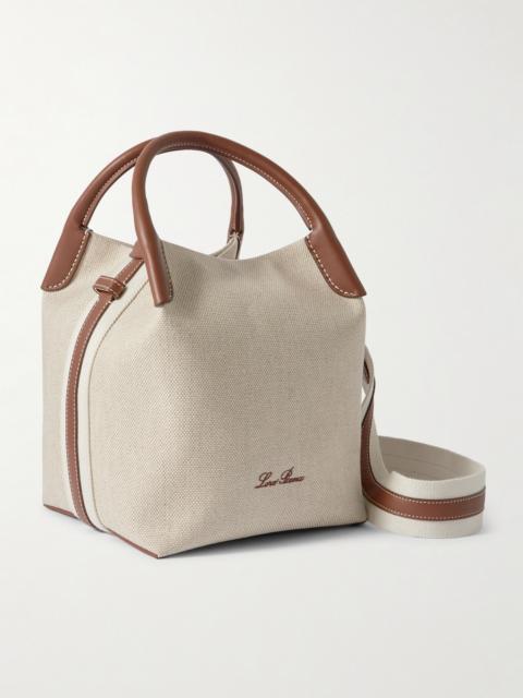 Loro Piana Bale Textured Leather-trimmed Canvas Tote