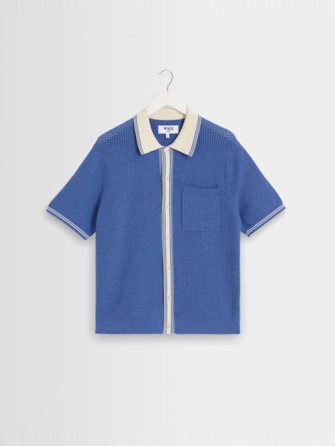 Wax London Belle - Blue Tipped Pointelle Polo Shirt