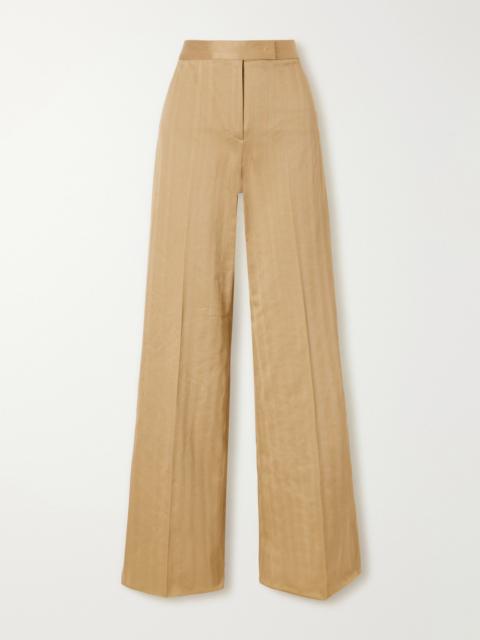Max Mara Herringbone Cotton Wide-leg Pants