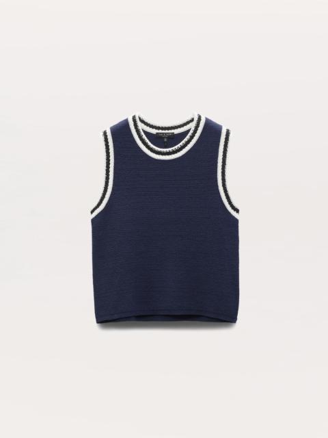rag & bone Meghan Striped Crochet-Trim Sweater Vest