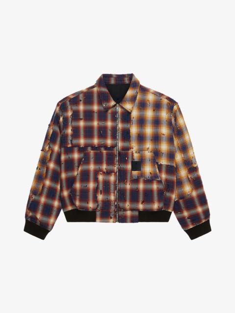 OVERSIZED JACKET IN BORO-EFFECT DESTROYED CHECKED DENIM