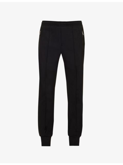 EMPORIO ARMANI Brand-patch tapered-leg regular-fit cotton-blend jogging bottoms