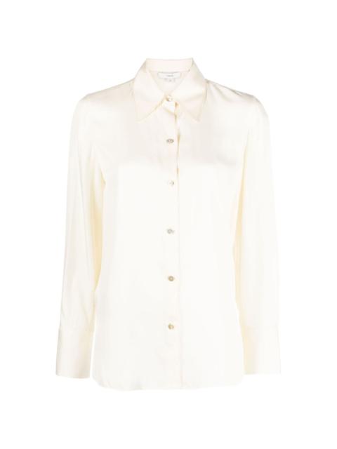 pointed-collar long-sleeve shirt