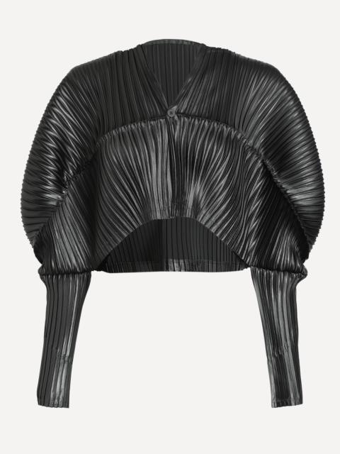 ISSEY MIYAKE GLOSSED-METAL-PLEATS Cardigan