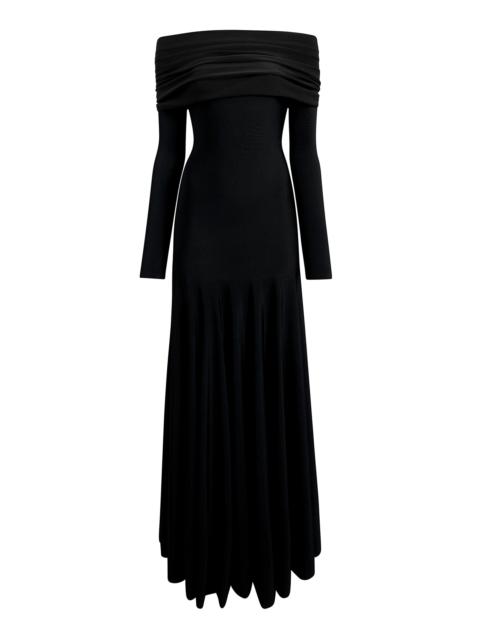 KHAITE Genesis Draped Maxi Dress black