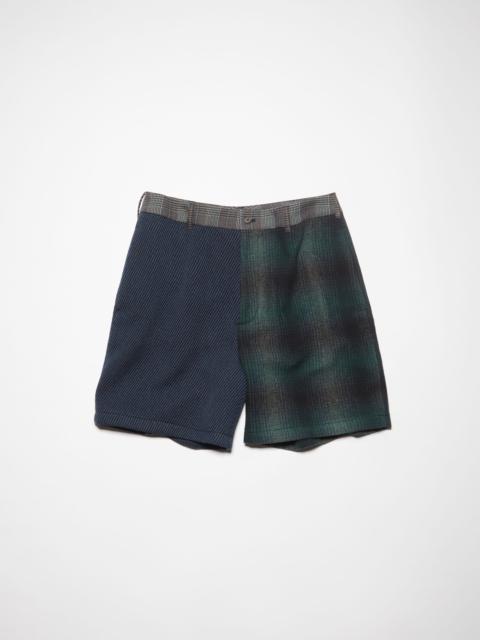 Patchwork shorts - Blue/green