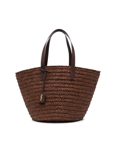 SAINT LAURENT woven-raffia tote bag