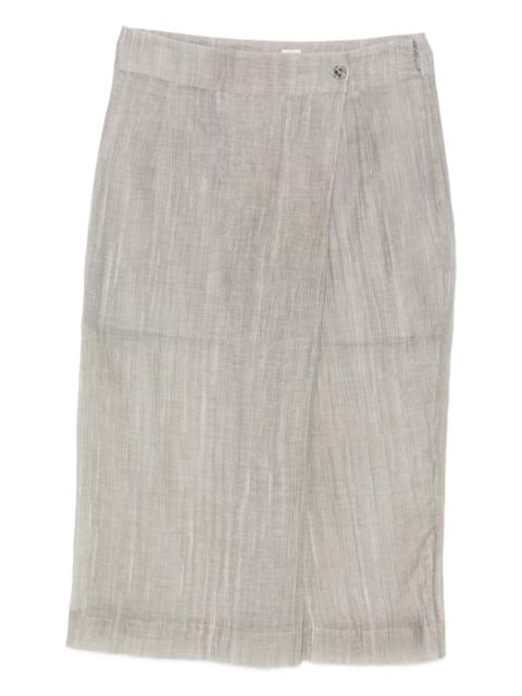 The Garment Delfi button wrap midi skirt