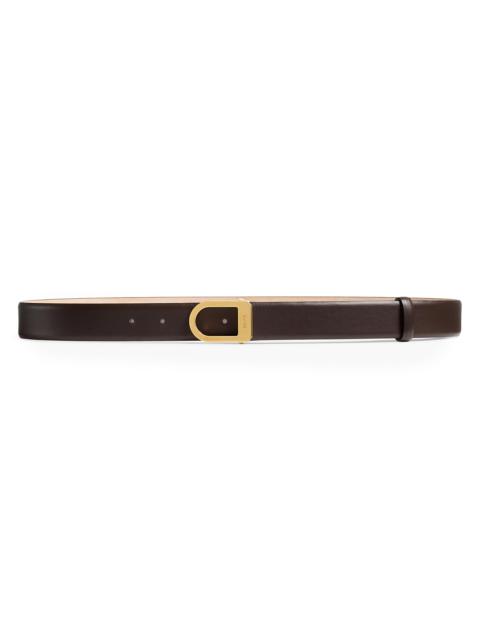 KHAITE Women's Saddle Leather Belt - Dark Brown