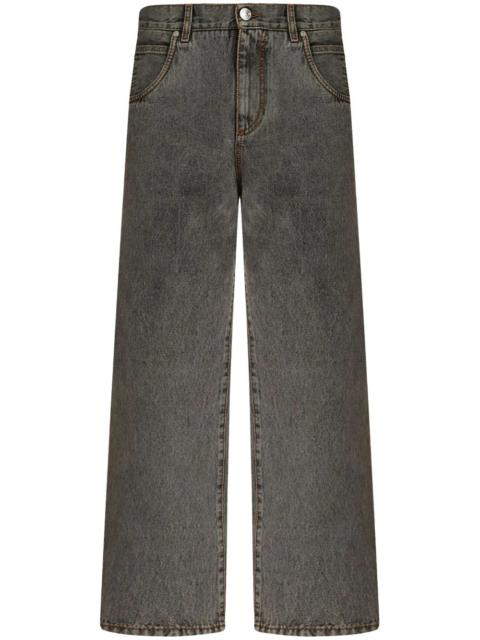 Mid-rise straight jeans