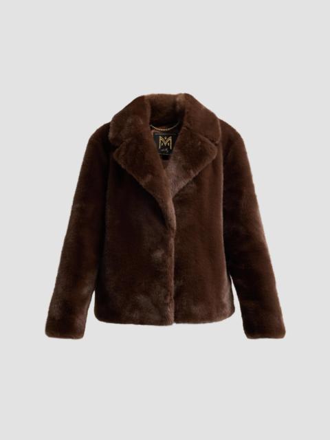 MILLY Women's Harlow Faux Mink Coat - Dark Brown