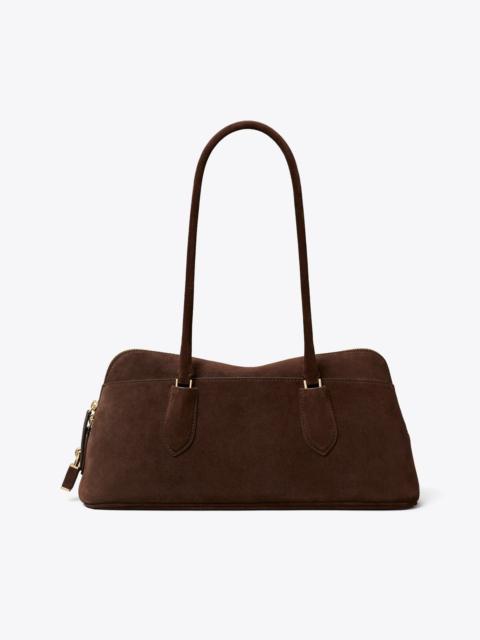 TORY BURCH Lock Suede East-West Satchel
