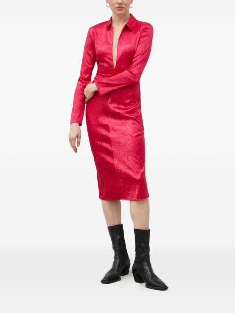 SAMSØE SAMSØE long-sleeve collared midi dress